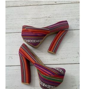 Boho colorful heels